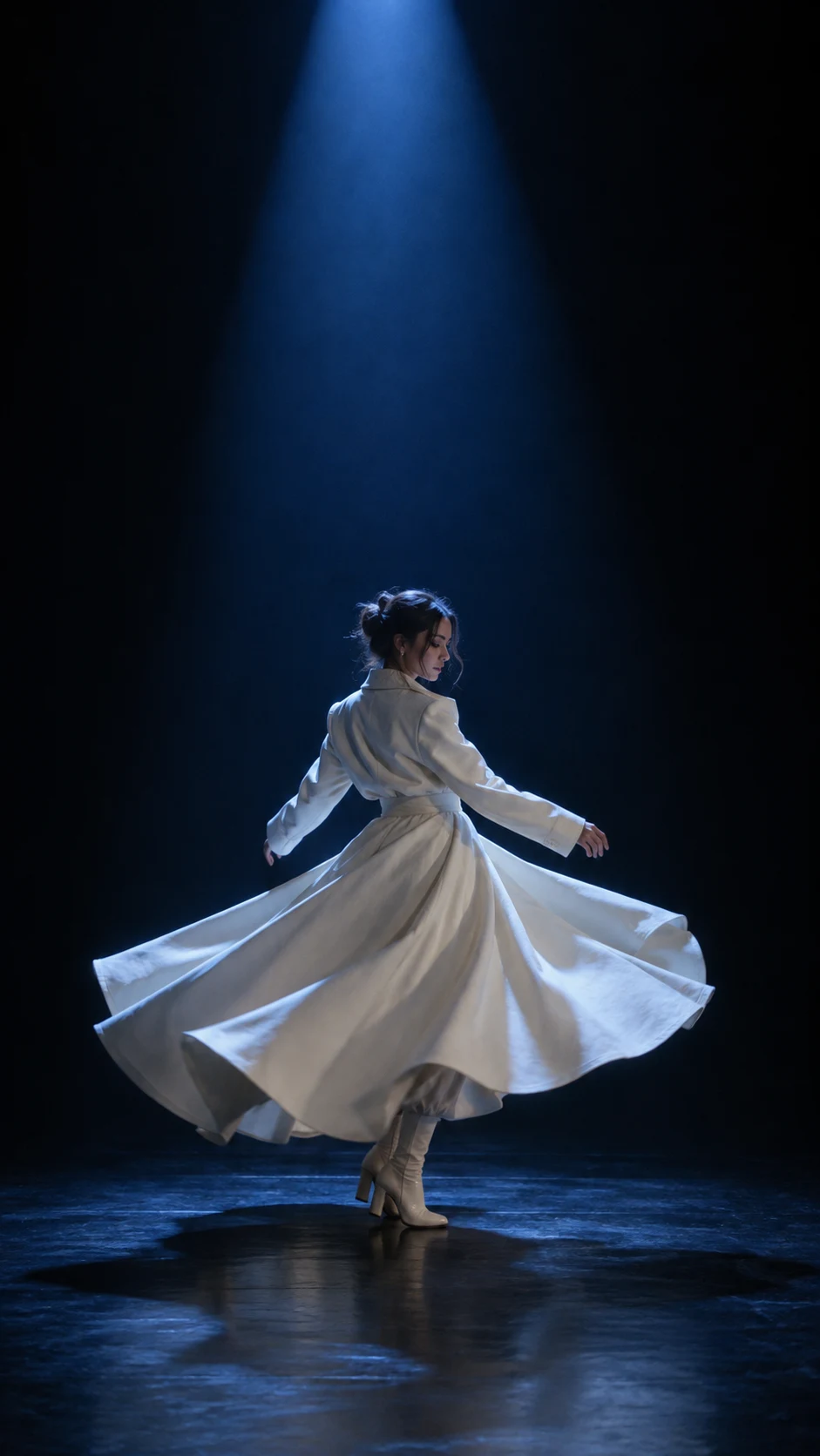 Synthetic dancer portrait prepared for animation